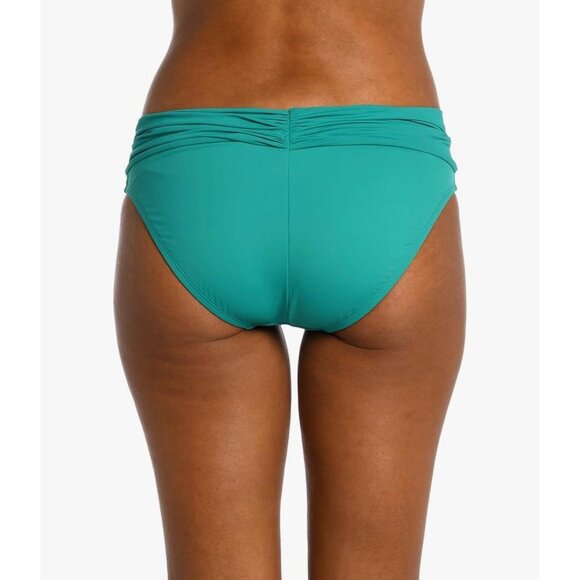 New La Blanca Island Goddess Banded Hipster Swimsuit Bottom in Green Size 12 - Picture 2 of 9